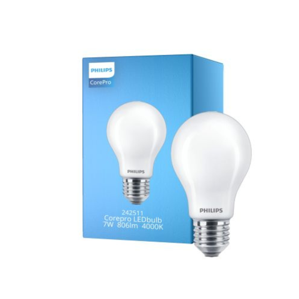 Philips Ampoule LED E27 CorePro 7W Blanc Froid (Lot de 4)