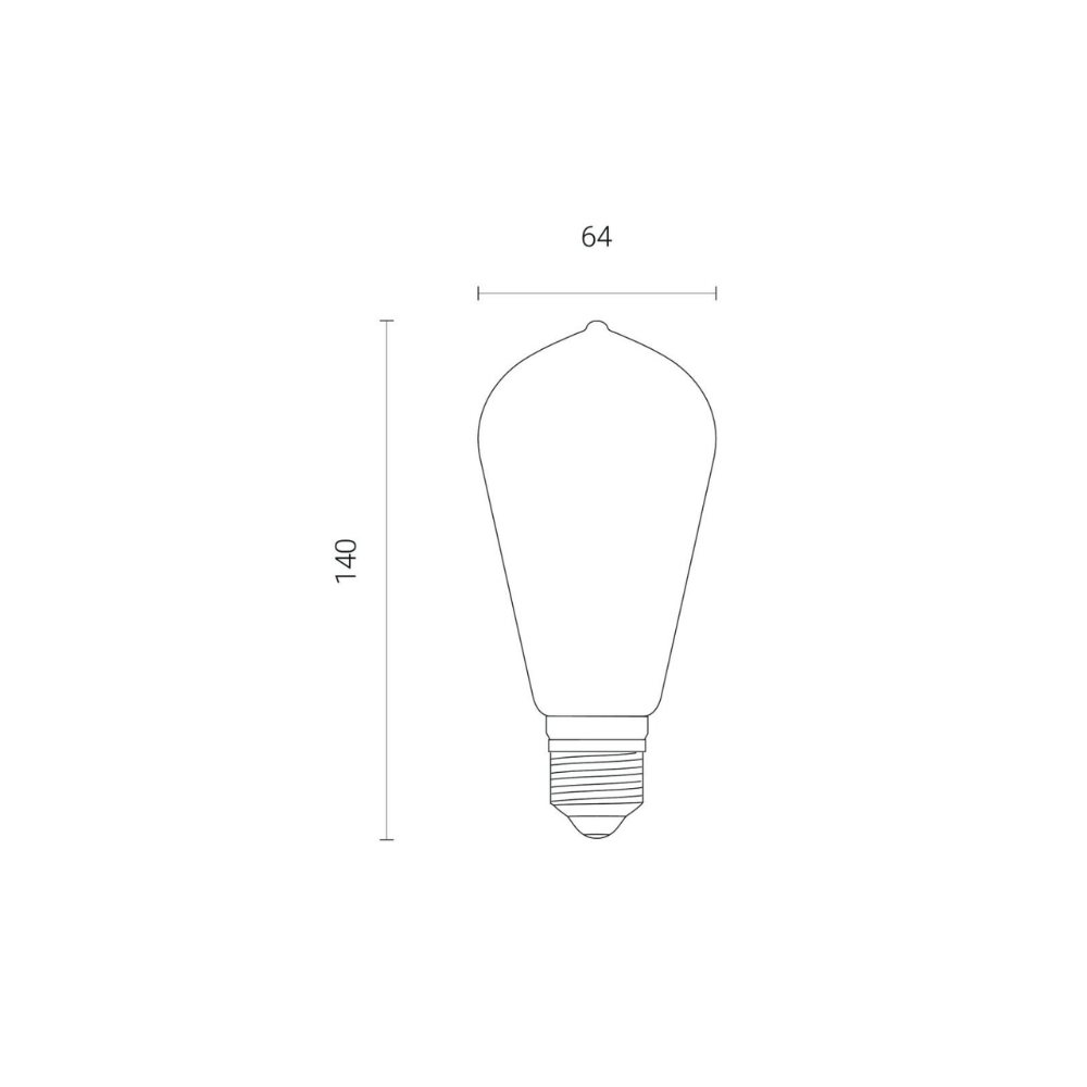 WiZ Smart LED E27 Edison Filament Ambre 6.5W 720lm - 820-845 Variable Blanc | Dimmable - Équivalent 50W