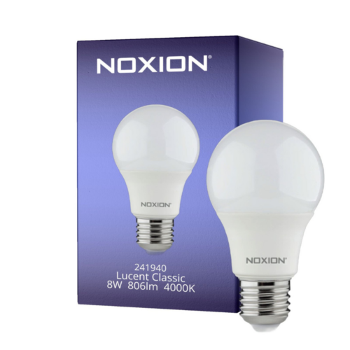 Noxion Lucent Classic LED E27 Poire Dépolie 8W 806lm - 840 Blanc Froid | Équivalent 60W (Lot de 3)